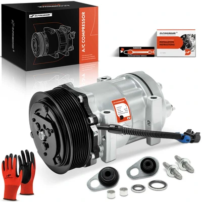 AC Compressor with Clutch & 8-Groove Pulley