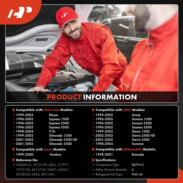 AC Compressor with Clutch with 6-Groove Pulley A-Premium APACC833