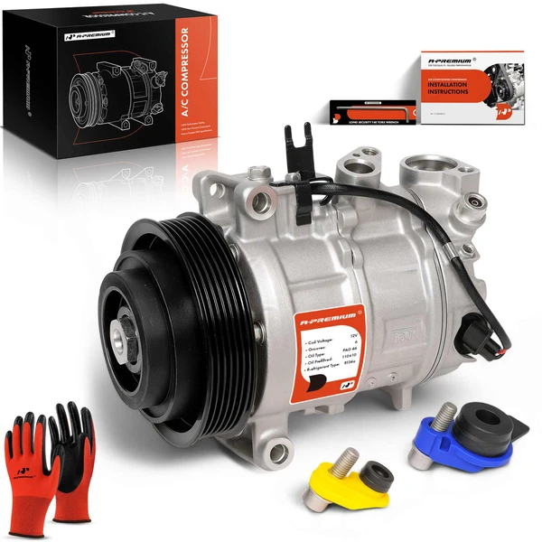 AC Compressor with Clutch with 6-Groove Pulley A-Premium APACC793