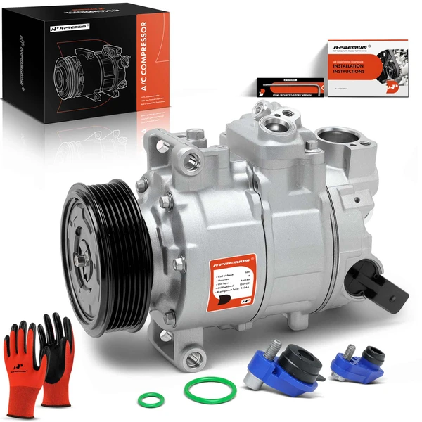 AC Compressor with Clutch with 6-Groove Pulley A-Premium APACC043