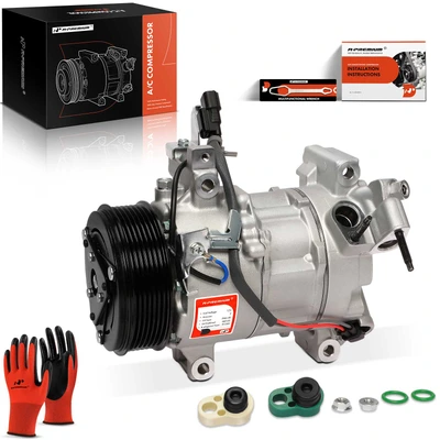AC Compressor with 7-Groove Pulley and Clutch