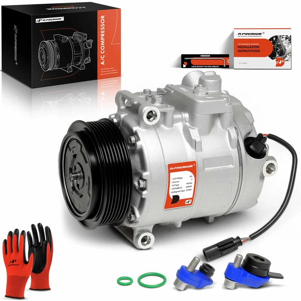2011 BMW 1 Series M AC Compressor with Clutch with 7-Groove Pulley A-Premium APACC046