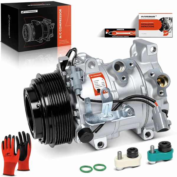 AC Compressor with Clutch with 7-Groove Pulley A-Premium APACC048