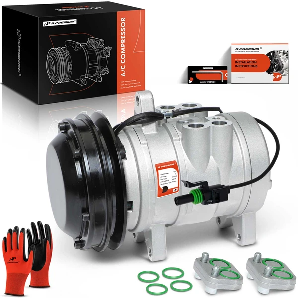 AC Compressor with Clutch with 1-Groove Pulley A-Premium APACC051