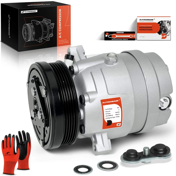 AC Compressor with Clutch with 5-Groove Pulley A-Premium APACC053