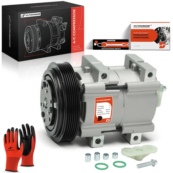 1990-2001 Ford Ranger AC Compressor with Clutch with 6-Groove Pulley A-Premium APACC055