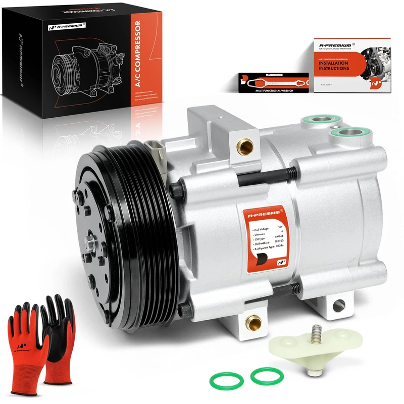 2001-2007 Ford Escape AC Compressor with Clutch with 6-Groove Pulley A-Premium APACC223