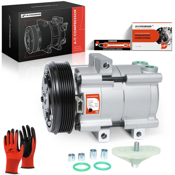 1997-2006 Ford F-150 AC Compressor with Clutch with 6-Groove Pulley A-Premium APACC057