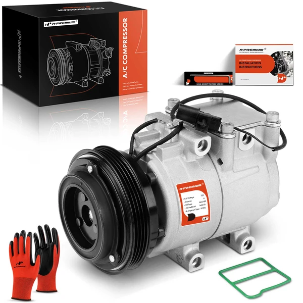 2000-2001 Kia Sephia AC Compressor with Clutch with 4-Groove Pulley A-Premium APACC403