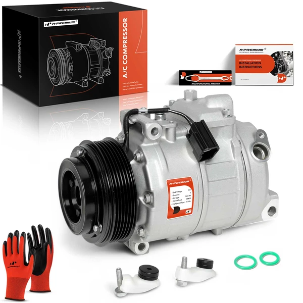 AC Compressor with Clutch with 6-Groove Pulley A-Premium APACC061