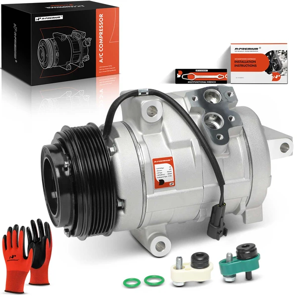 AC Compressor with Clutch with 6-Groove Pulley A-Premium APACC406
