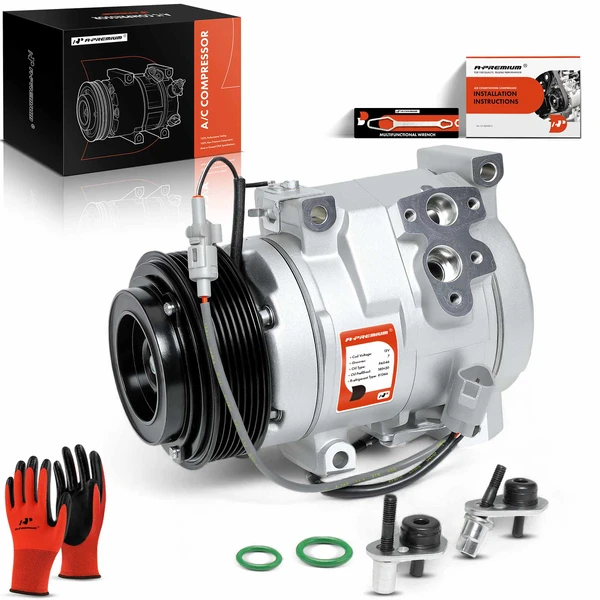 AC Compressor with Clutch with 7-Groove Pulley A-Premium APACC408