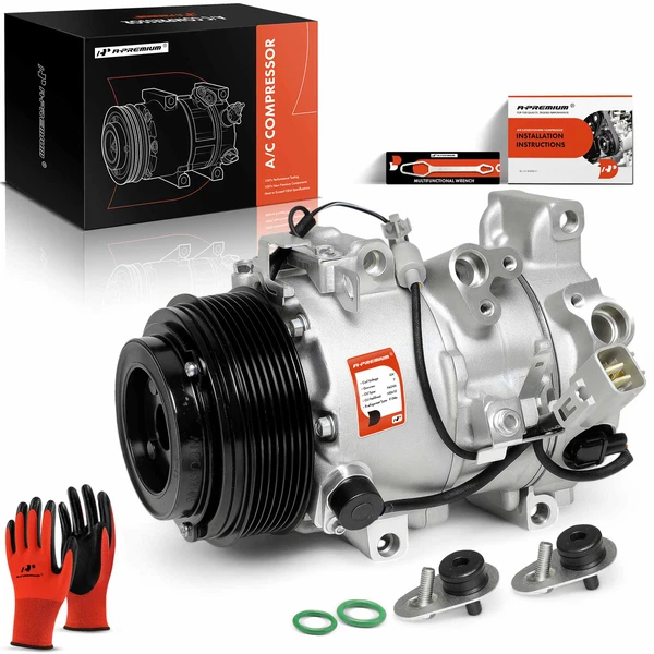 AC Compressor with Clutch with 7-Groove Pulley A-Premium APACC273