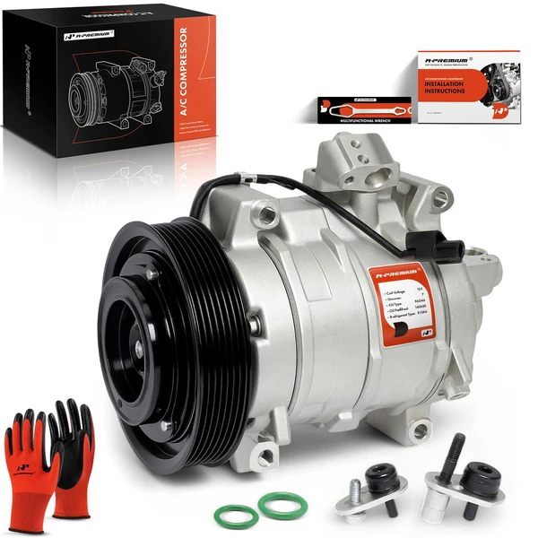 2008-2012 Honda Accord AC Compressor with Clutch with 7-Groove Pulley A-Premium APACC063