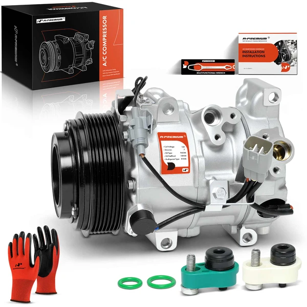 AC Compressor with Clutch with 7-Groove Pulley A-Premium APACC274