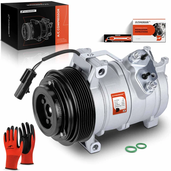 AC Compressor with Clutch with 7-Groove Pulley A-Premium APACC410