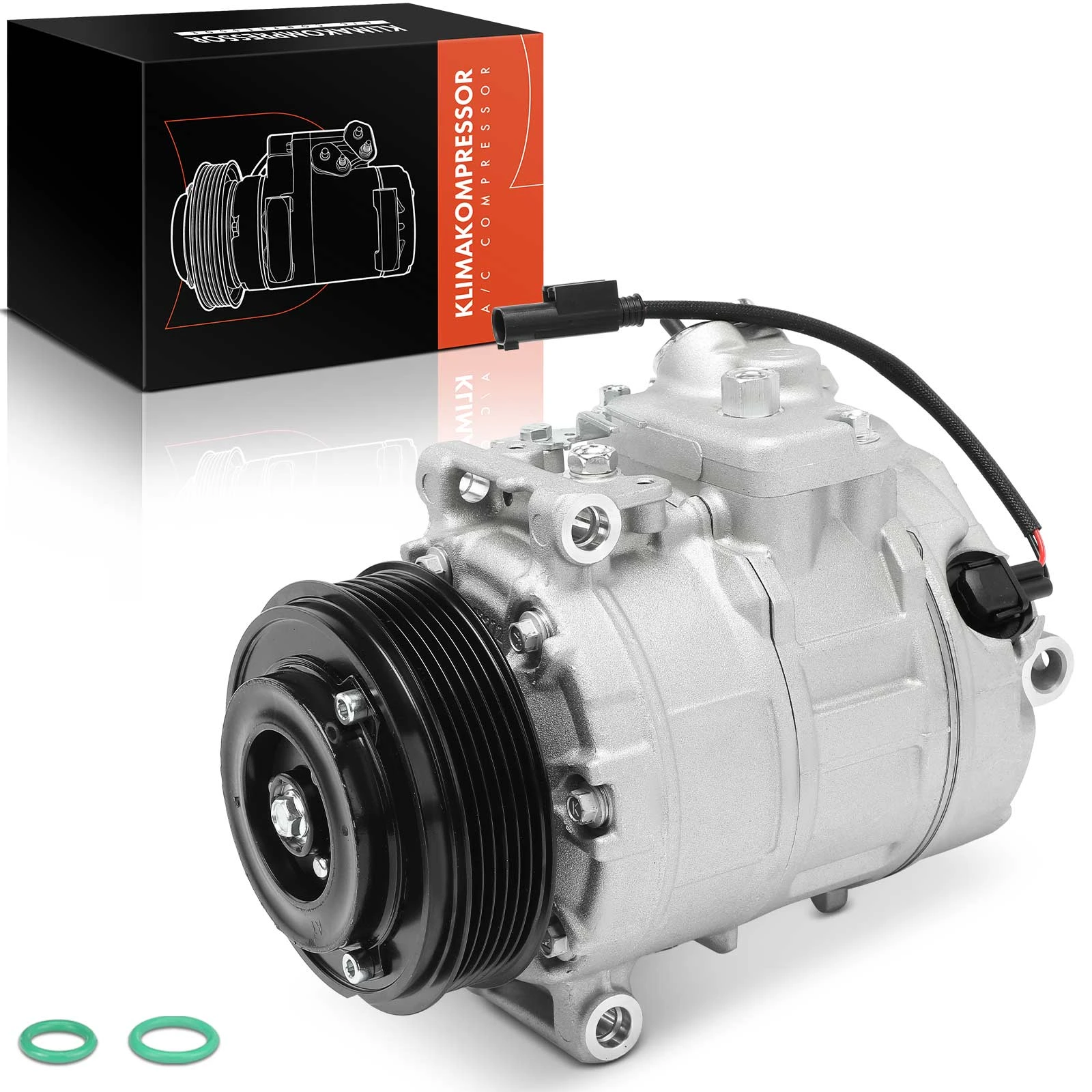2006-2007 BMW 530i AC Compressor with Clutch with 6-Groove Pulley A ...