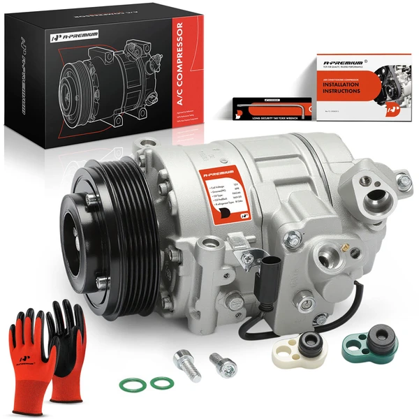 AC Compressor with Clutch with 6-Groove Pulley A-Premium APACC069