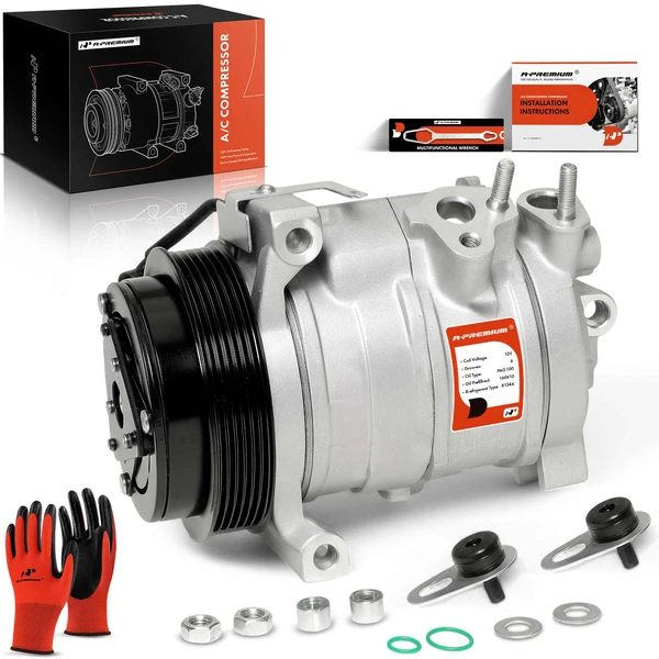 AC Compressor with Clutch with 6-Groove Pulley A-Premium APACC276