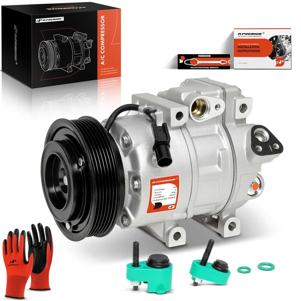 AC Compressor with Clutch with 6-Groove Pulley A-Premium APACC379