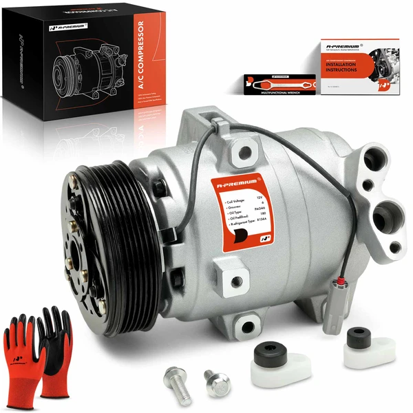 AC Compressor with Clutch with 6-Groove Pulley A-Premium APACC659