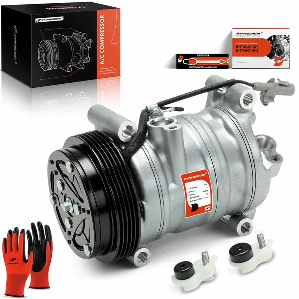 AC Compressor with Clutch with 5-Groove Pulley A-Premium APACC662