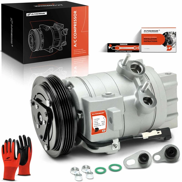 AC Compressor with Clutch with 4-Groove Pulley A-Premium APACC280
