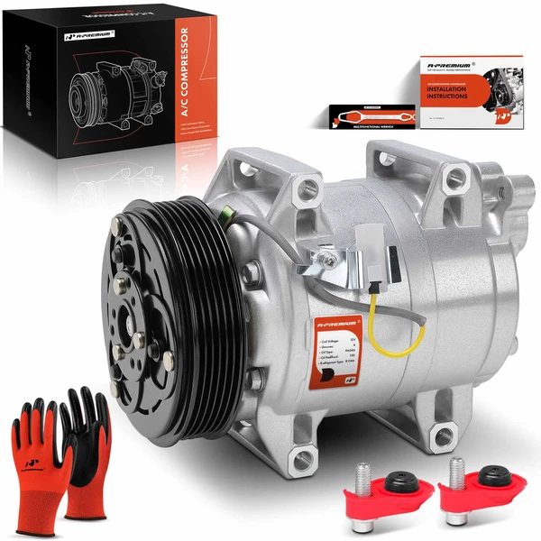 AC Compressor with Clutch with 6-Groove Pulley A-Premium APACC664