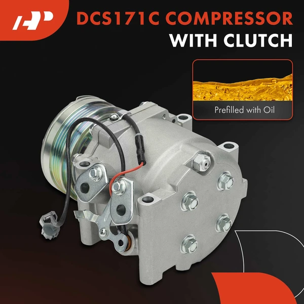AC Compressor with Clutch with 4-Groove Pulley A-Premium APACC665