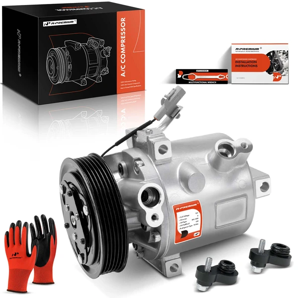 2014-2015 2017-2022 Mitsubishi Mirage AC Compressor with Clutch with 6-Groove Pulley A-Premium APACC666