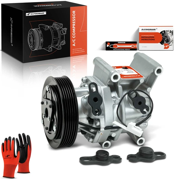 AC Compressor with Clutch with 6-Groove Pulley A-Premium APACC668