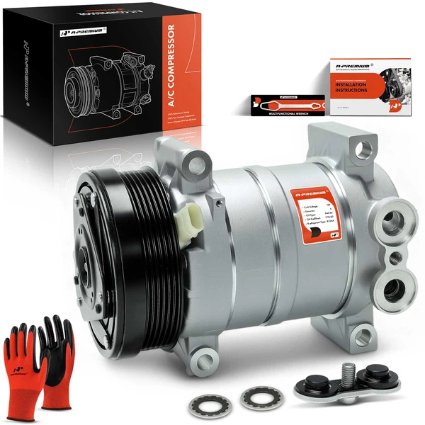 1996-1999 Chevrolet K1500 Suburban AC Compressor with Clutch with 6-Groove Pulley A-Premium APACC085