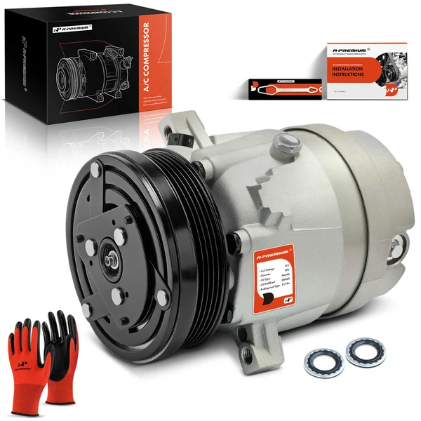 AC Compressor with Clutch with 5-Groove Pulley A-Premium APACC095