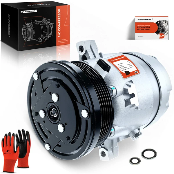 1992-1993 Pontiac Sunbird AC Compressor with Clutch with 6-Groove Pulley A-Premium APACC096