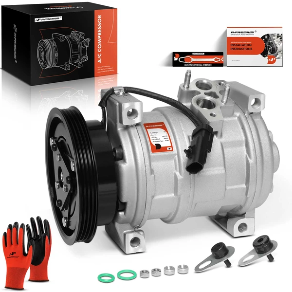 AC Compressor with Clutch with 4-Groove Pulley A-Premium APACC044