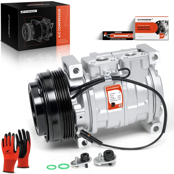 AC Compressor with Clutch with 4-Groove Pulley A-Premium APACC101
