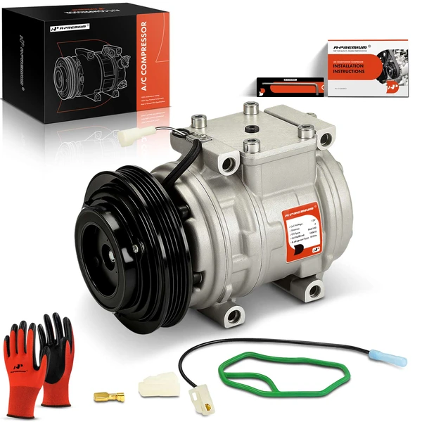 AC Compressor with Clutch with 4-Groove Pulley A-Premium APACC103