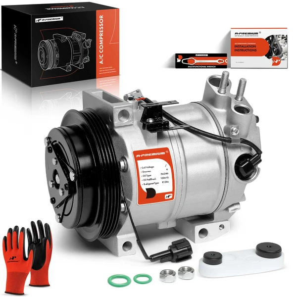 AC Compressor with Clutch with 4-Groove Pulley A-Premium APACC203