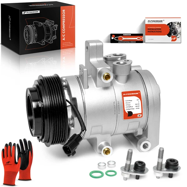 AC Compressor with Clutch with 6-Groove Pulley A-Premium APACC288