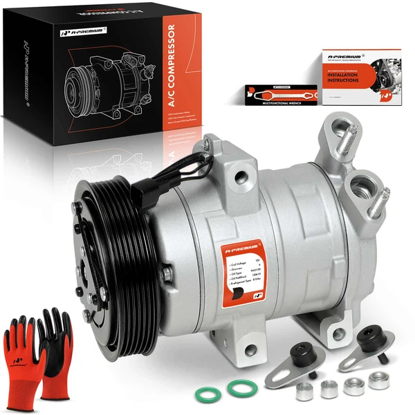 2008-2012 Ford Escape AC Compressor with Clutch with 6-Groove Pulley A-Premium APACC211