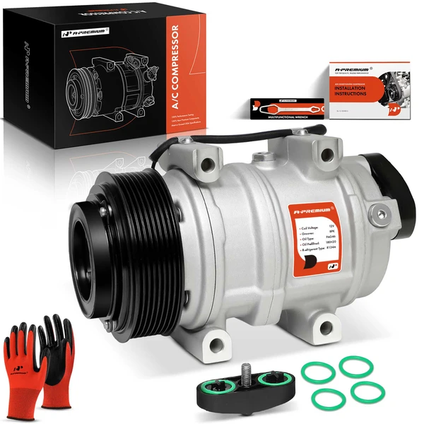 AC Compressor with Clutch with 8-Groove Pulley A-Premium APACC289