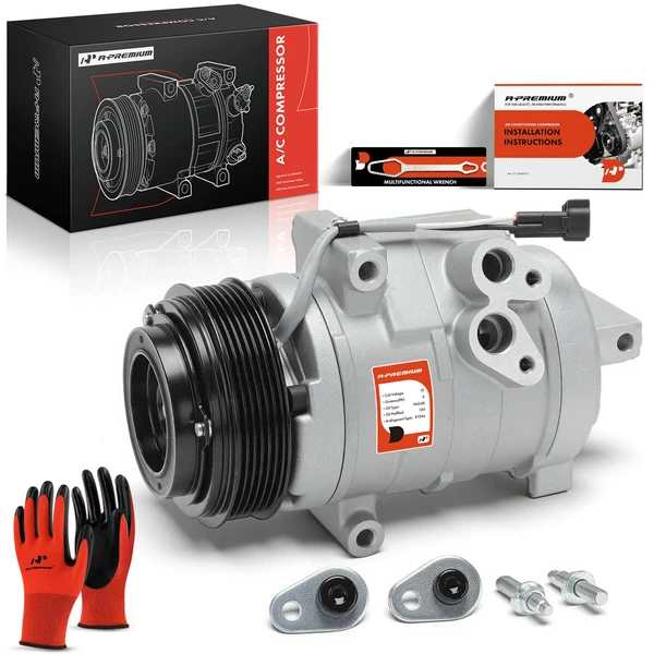 AC Compressor with Clutch with 6-Groove Pulley A-Premium APACC669