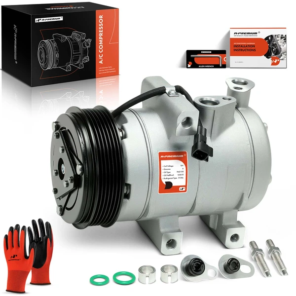 AC Compressor with Clutch with 6-Groove Pulley A-Premium APACC204