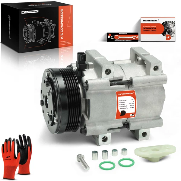 AC Compressor with Clutch with 6-Groove Pulley A-Premium APACC291