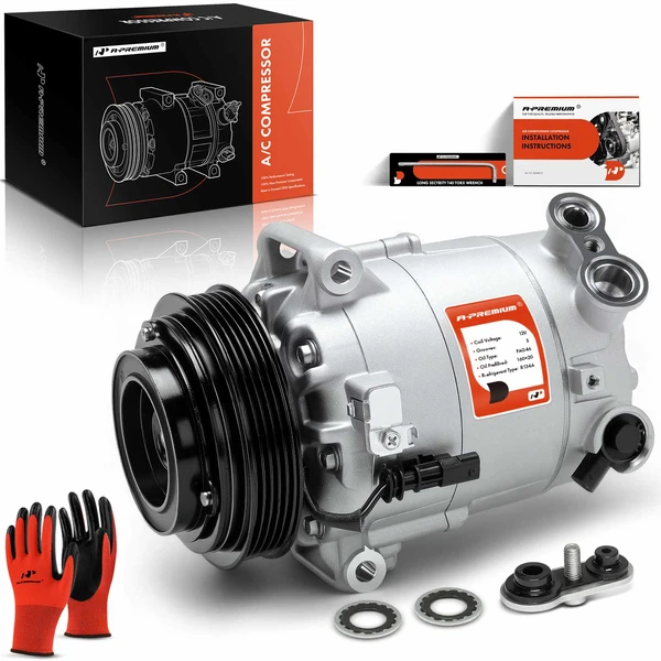 2015-2017 GMC Terrain AC Compressor with Clutch with 5-Groove Pulley A-Premium APACC109