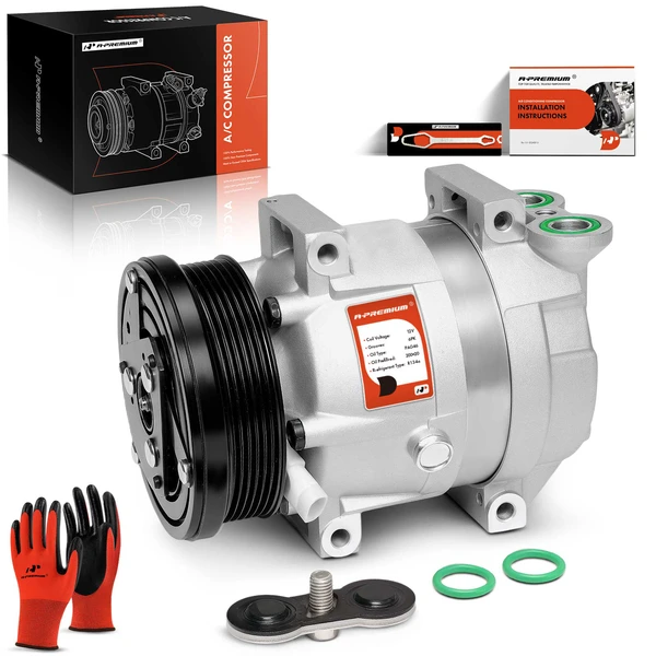 AC Compressor with Clutch with 6-Groove Pulley A-Premium APACC110