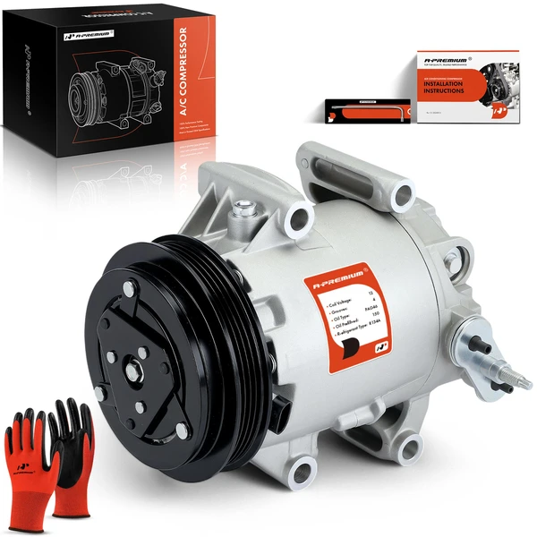 AC Compressor with Clutch with 4-Groove Pulley A-Premium APACC742