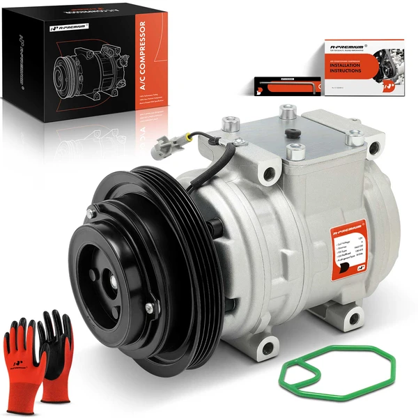 AC Compressor with Clutch with 4-Groove Pulley A-Premium APACC296