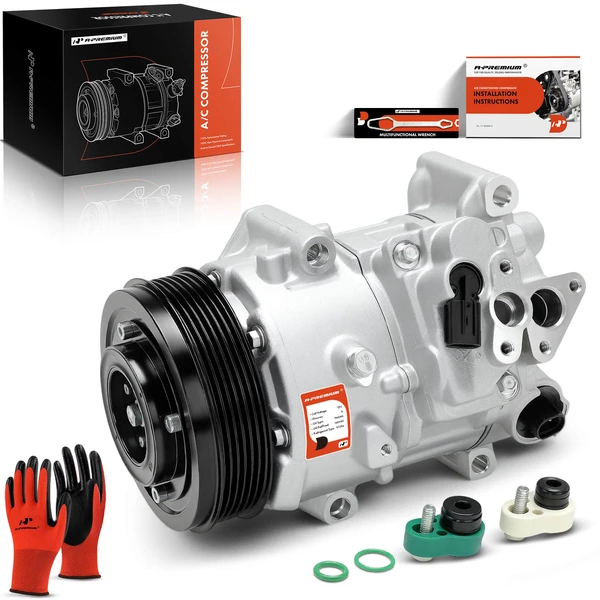 AC Compressor with Clutch with 6-Groove Pulley A-Premium APACC345