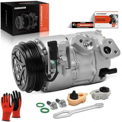 AC Compressor with 4-Groove Pulley & Clutch
